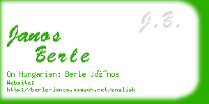 janos berle business card